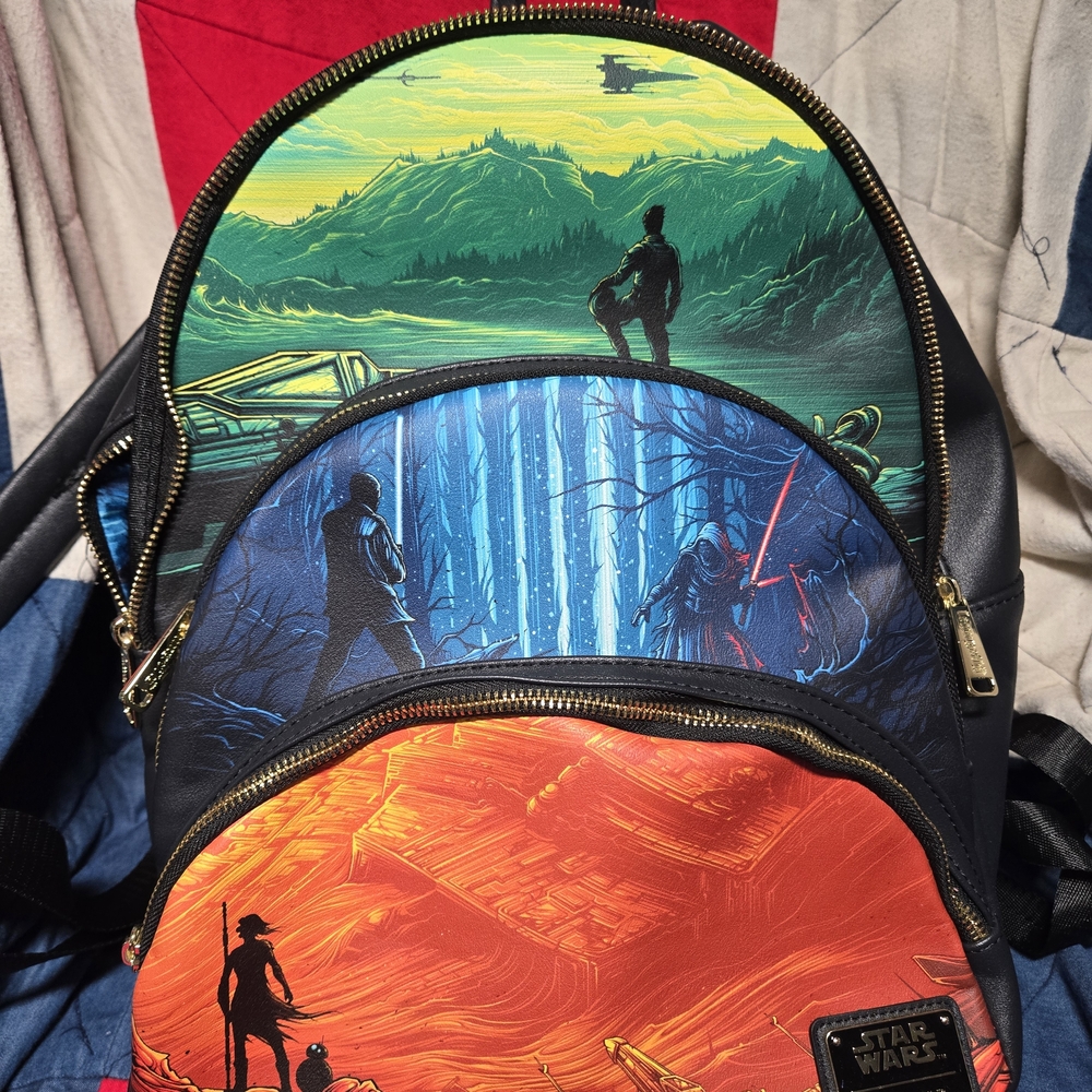 Star Wars Black Backpack with Vibrant Scenes
